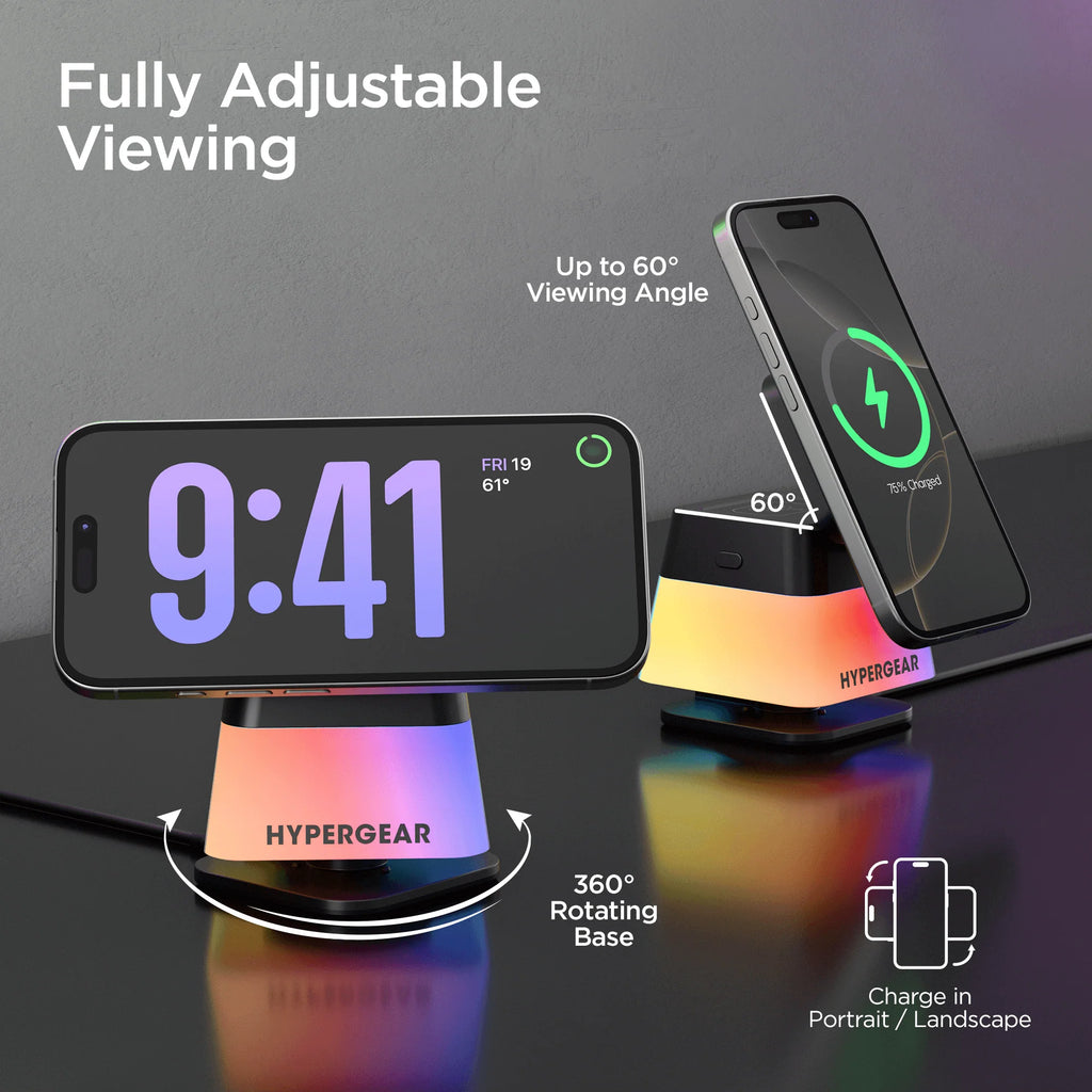 Hypergear Powerfold Cube RGB 3-In-1 Wireless Charging Stand